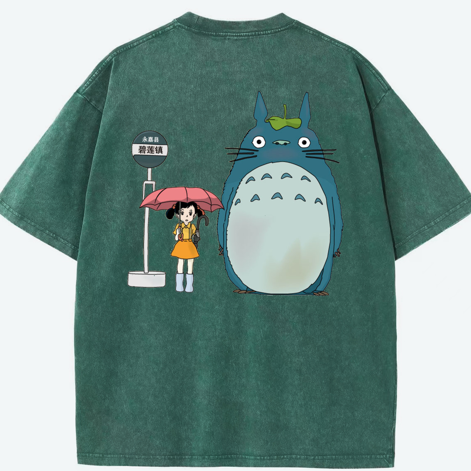 （画像用） となりのトトロ 草壁メイ 草壁サツキ My Neighbor Totoro Satsuki Kusakabe Mei Kusakabe 綿100% ヴィンテージ風 半袖Tシャツ（背面プリント）